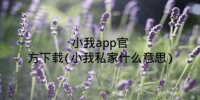 小我app官方下载(小我私家什么意思)