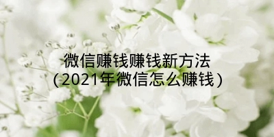 微信赚钱赚钱新方法(2021年微信怎么赚钱)