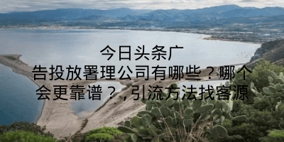 今日头条广告投放署理公司有哪些？哪个会更靠谱？,引流方法找客源