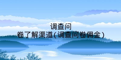 调查问卷了解渠道(调查问卷佣金)