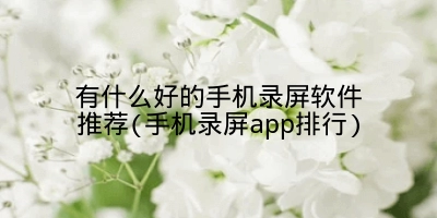 有什么好的手机录屏软件推荐(手机录屏app排行)