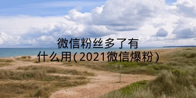 微信粉丝多了有什么用(2021微信爆粉)