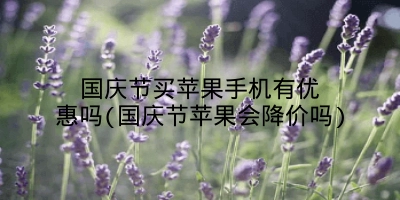 国庆节买苹果手机有优惠吗(国庆节苹果会降价吗)