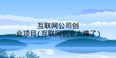 互联网公司创业项目(互联网创业太难了)