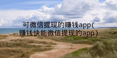 可微信提现的赚钱app(赚钱快能微信提现的app)