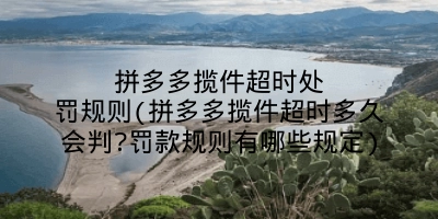 拼多多揽件超时处罚规则(拼多多揽件超时多久会判?罚款规则有哪些规定)