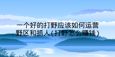 一个好的打野应该如何运营野区和抓人(打野怎么赚钱)