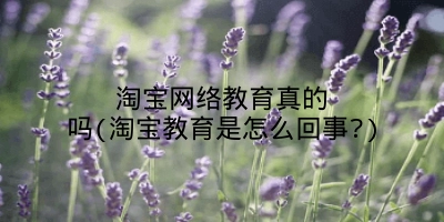 淘宝网络教育真的吗(淘宝教育是怎么回事?)