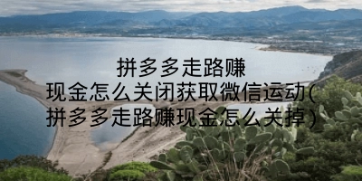 拼多多走路赚现金怎么关闭获取微信运动(拼多多走路赚现金怎么关掉)