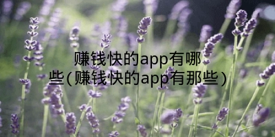 赚钱快的app有哪些(赚钱快的app有那些)