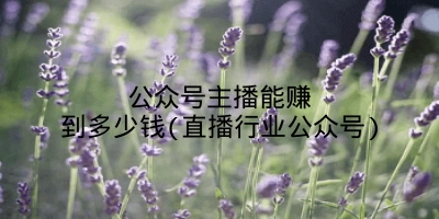 公众号主播能赚到多少钱(直播行业公众号)