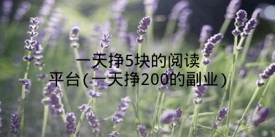 一天挣5块的阅读平台(一天挣200的副业)