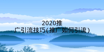 2020推广引流技巧(推广如何引流)