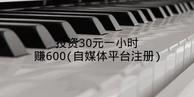 投资30元一小时赚600(自媒体平台注册)