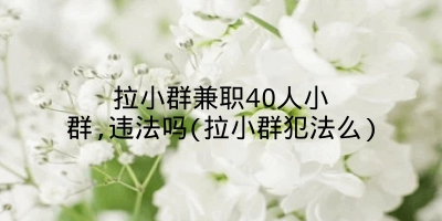 拉小群兼职40人小群,违法吗(拉小群犯法么)