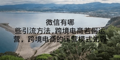 微信有哪些引流方法,跨境电商若何运营，跨境电商的运营模式先容