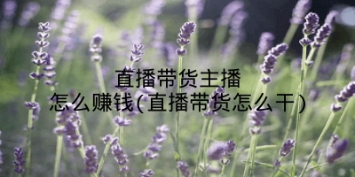 直播带货主播怎么赚钱(直播带货怎么干)