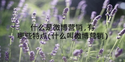 什么是微博营销,有哪些特点(什么叫微博营销)