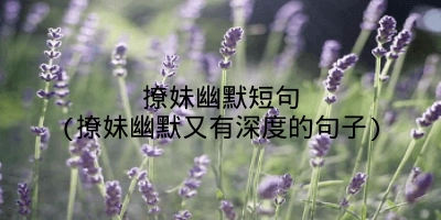 撩妹幽默短句(撩妹幽默又有深度的句子)