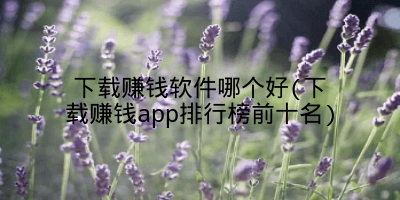 下载赚钱软件哪个好(下载赚钱app排行榜前十名)