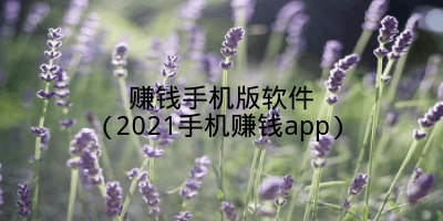 赚钱手机版软件(2021手机赚钱app)