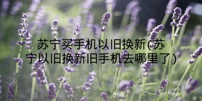 苏宁买手机以旧换新(苏宁以旧换新旧手机去哪里了)