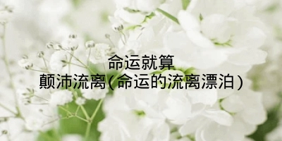 命运就算颠沛流离(命运的流离漂泊)