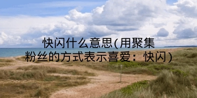 快闪什么意思(用聚集粉丝的方式表示喜爱：快闪)