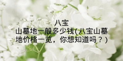 八宝山墓地一般多少钱(八宝山墓地价格一览，你想知道吗？)