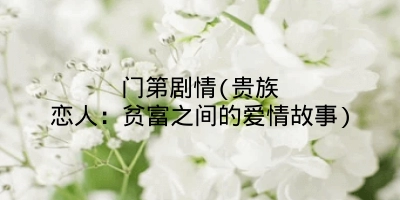 门第剧情(贵族恋人：贫富之间的爱情故事)