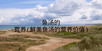 鱼汤的营养(鲜美鱼汤的营养价值)