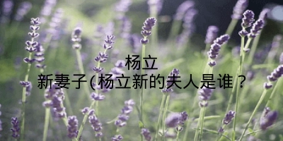 杨立新妻子(杨立新的夫人是谁？