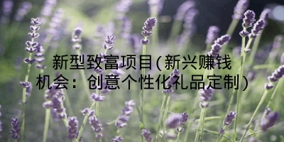 新型致富项目(新兴赚钱机会：创意个性化礼品定制)