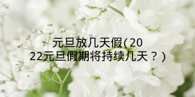 元旦放几天假(2022元旦假期将持续几天？)