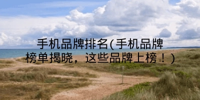 手机品牌排名(手机品牌榜单揭晓，这些品牌上榜！)