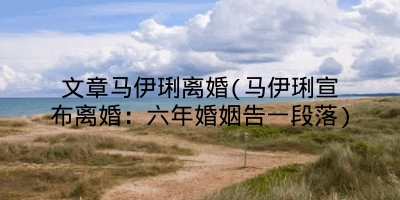 文章马伊琍离婚(马伊琍宣布离婚：六年婚姻告一段落)