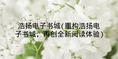 浩扬电子书城(重构浩扬电子书城，再创全新阅读体验)