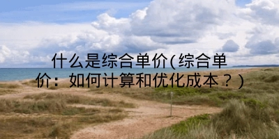 什么是综合单价(综合单价：如何计算和优化成本？)