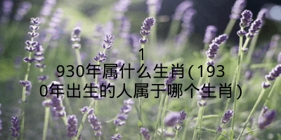 1930年属什么生肖(1930年出生的人属于哪个生肖)