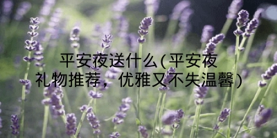 平安夜送什么(平安夜礼物推荐，优雅又不失温馨)