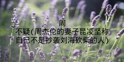周不疑(周杰伦的妻子昆凌坚称自己不是抄袭刘海砍柴的人)
