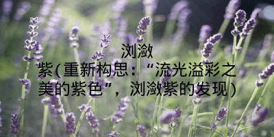 浏潋紫(重新构思：“流光溢彩之美的紫色”，浏潋紫的发现)