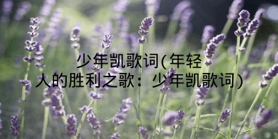 少年凯歌词(年轻人的胜利之歌：少年凯歌词)