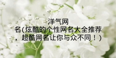洋气网名(炫酷的个性网名大全推荐，超酷网名让你与众不同！)