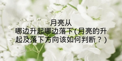 月亮从哪边升起哪边落下(月亮的升起及落下方向该如何判断？)