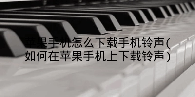 苹果手机怎么下载手机铃声(如何在苹果手机上下载铃声)