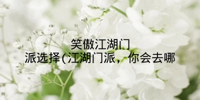 笑傲江湖门派选择(江湖门派，你会去哪