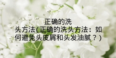 正确的洗头方法(正确的洗头方法：如何避免头皮屑和头发油腻？)