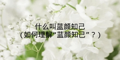 什么叫蓝颜知己(如何理解“蓝颜知己”？)
