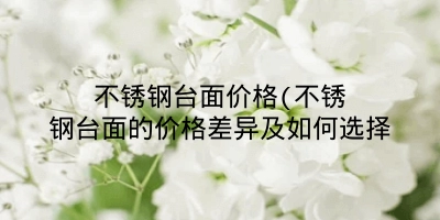 不锈钢台面价格(不锈钢台面的价格差异及如何选择